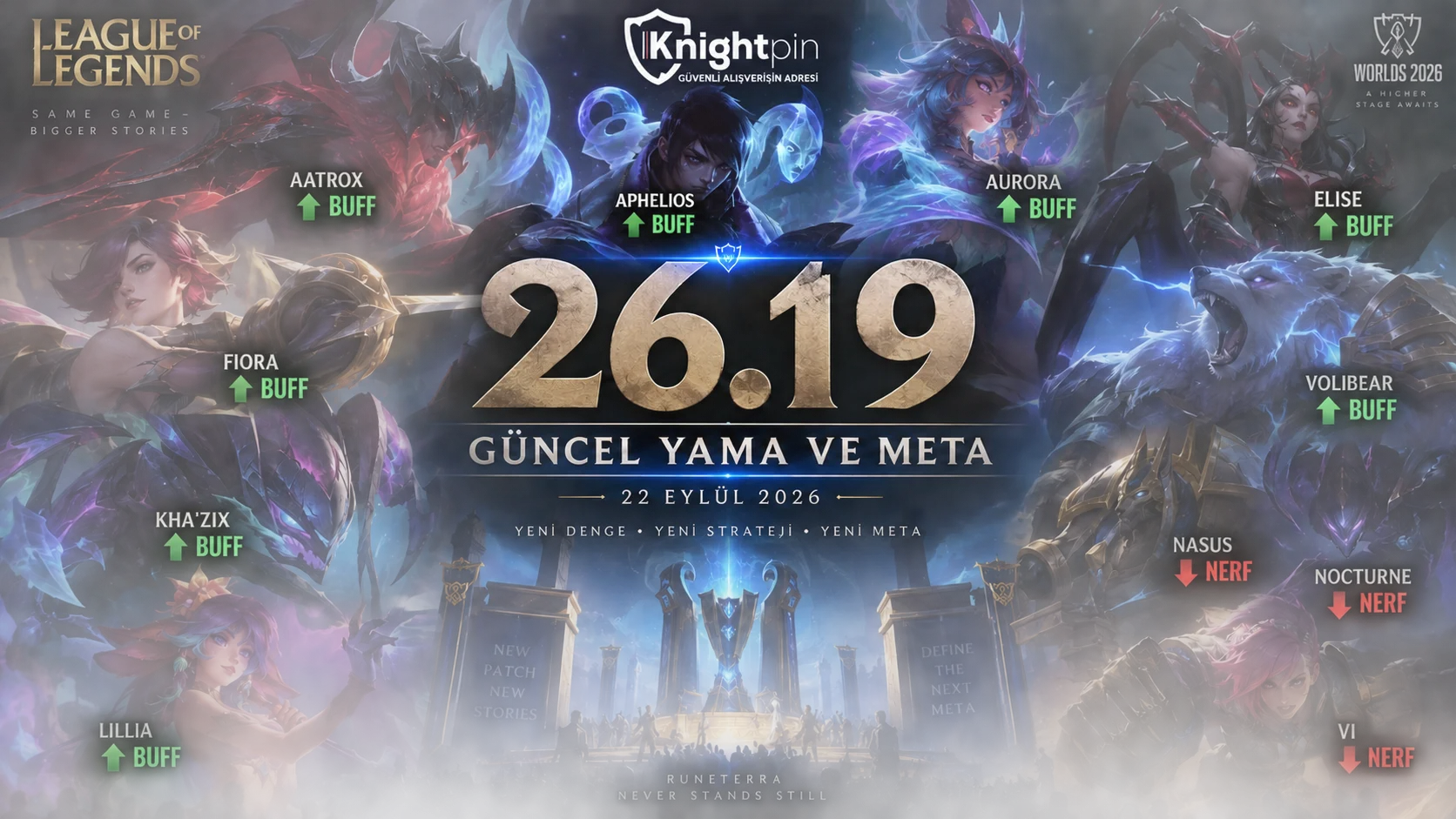 LoL 26.19 Yama Notları ve Meta Tier Listesi: Worlds Öncesi