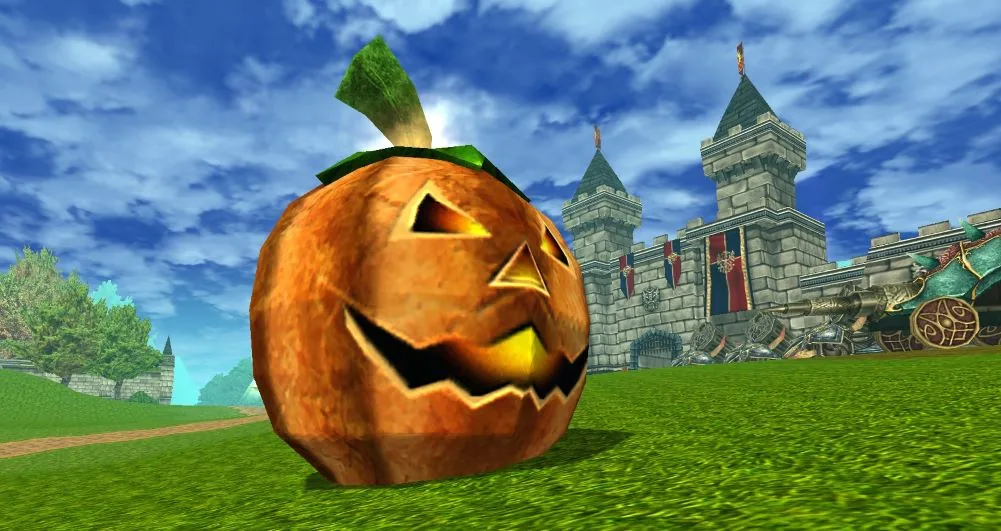 Kale önünde beliren dev Halloween Pumpkin yaratığı