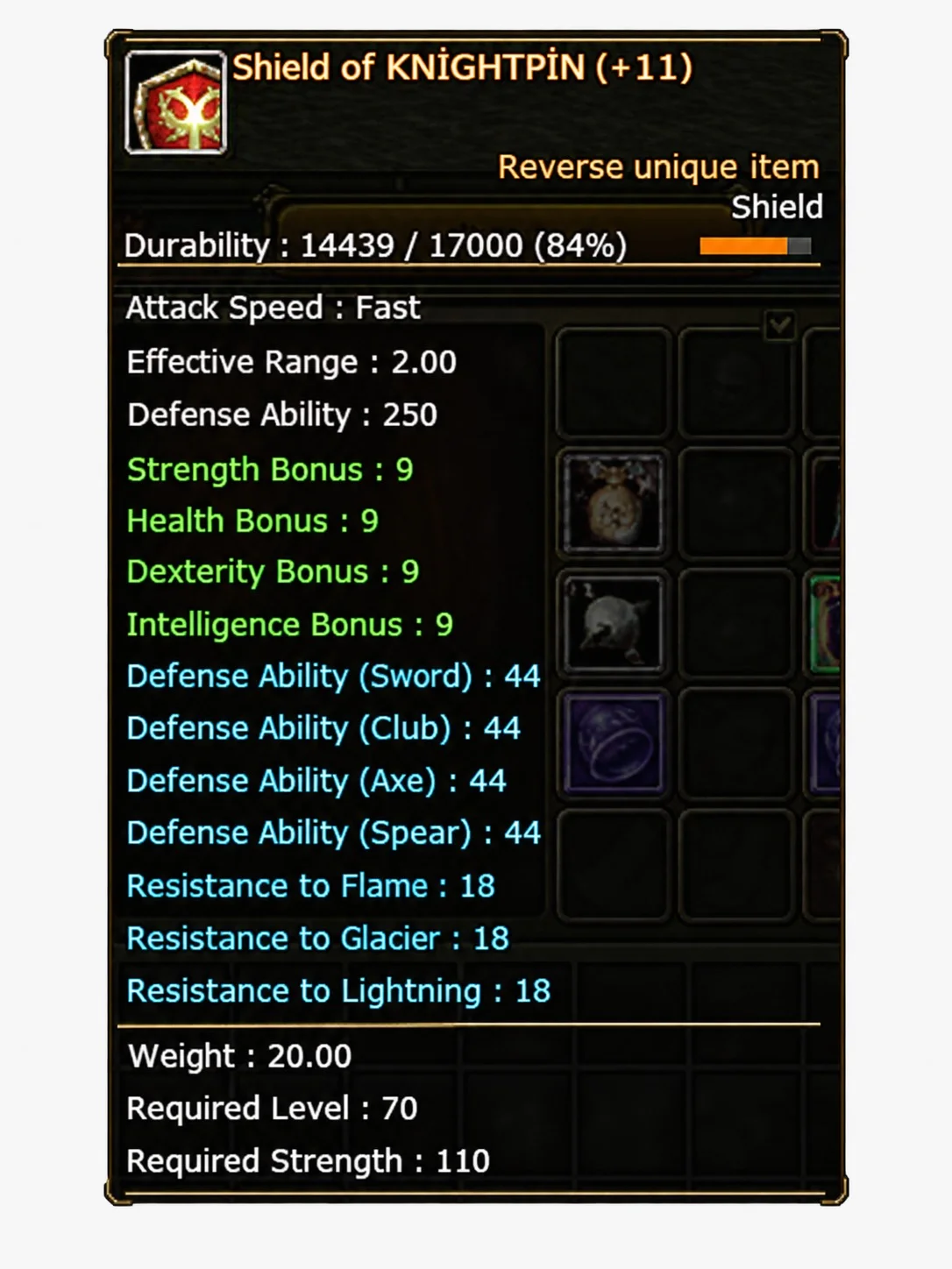 83/8 %59 Human Priest +9 Quest Kalkan